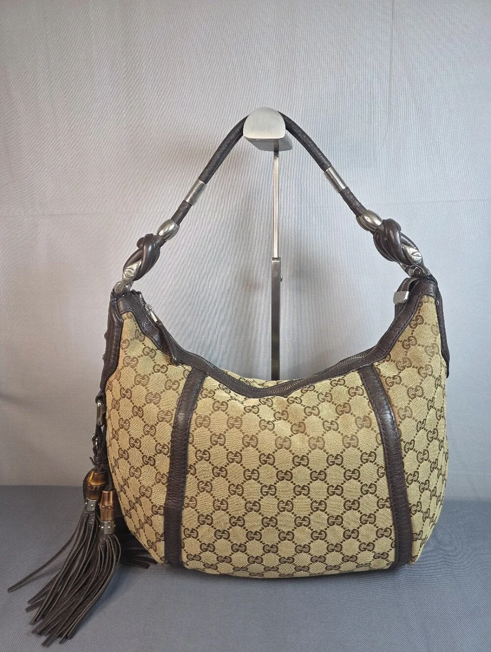 ✨️GUCCI GG Canvas Techno Horsebit Hobo Bag